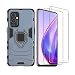Produktbild GOGME Hülle für Oppo Find X3 Lite + 2 Panzerglas, Handyhülle mit 360 Grad Finger-Halter Kickstand für Magnetische KFZ-Halterung, Silica TPU + Harter PC Hybrid Schutzhülle Cover. Blau