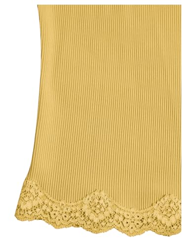 Image of SOLY HUX Girl's Lace Trim Camisoles Ribbed Spaghetti Strap Crop Tank Tops