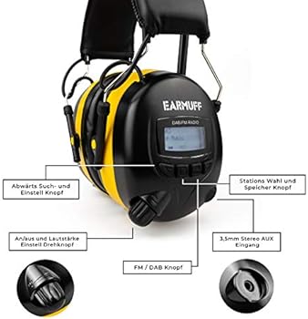Aquila Bluetooth Oorkappen Met Dab Radio & Fm – Gehoorbescherming 31 Snr – Oorbeschermers