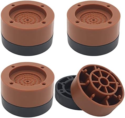 HANIHUA 4 Sets Round Furniture Bed Risers (Brown) Adjustable Bed Lifts Risers 1 inch for Bed Frame, Chair Risers, Sofa, Home Heavy Duty Table Couch Legs Feet Accessories, Up to 1,500 lbs