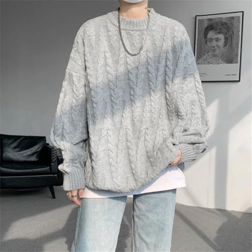 Men's Casual Knit Pullover Sweater Solid Color O-Neck Full Sleeve Loose Fit Slim Fit Streetwear Sweater3