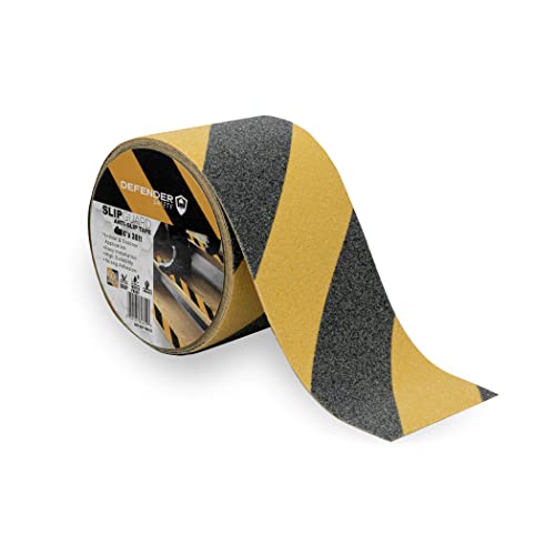 Defender Safety SLIPGUARD Anti-Slip Floor Tape. 60 Medium Grit, Waterproof,