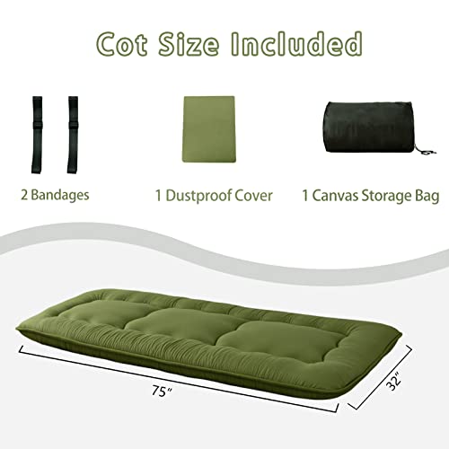 Image of MAXYOYO Cot Japanese Floor Futon Mattress, Single Size Tatami Mat Sleeping Pad Foldable Roll Up Boys Girls Narrow Mattress