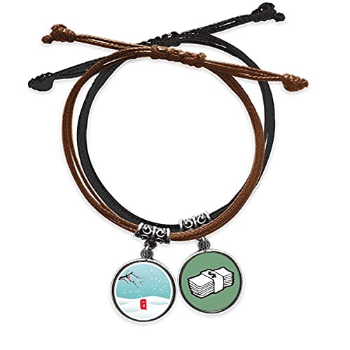 Pulsera de cuerda y cuero ligera inspirada en veinticuatro terminos solares