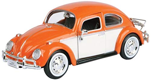 Preisvergleich Produktbild VW Käfer, dunkelrot, mit Dachgepäckträger 1966 1:24 Motormax