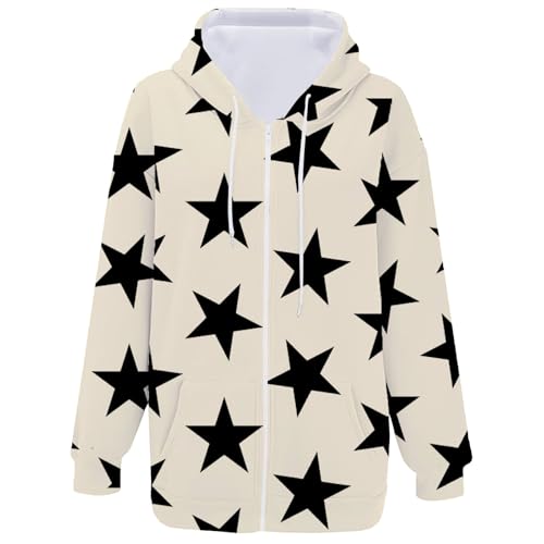 Sweat à capuche pour femme idéal pour cocooning veste manches longues étoiles