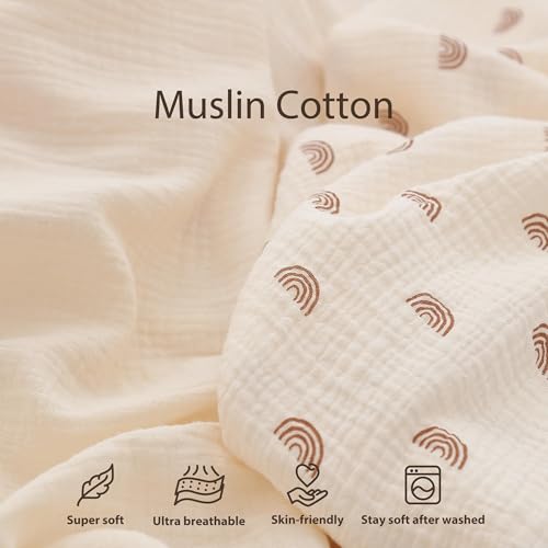 Image of guruixu 2 Pack Muslin Baby Lounger Cover, 100% Cotton Infant Lounger Cover for Baby Boys and Girls (Dusty Pink,Cream)