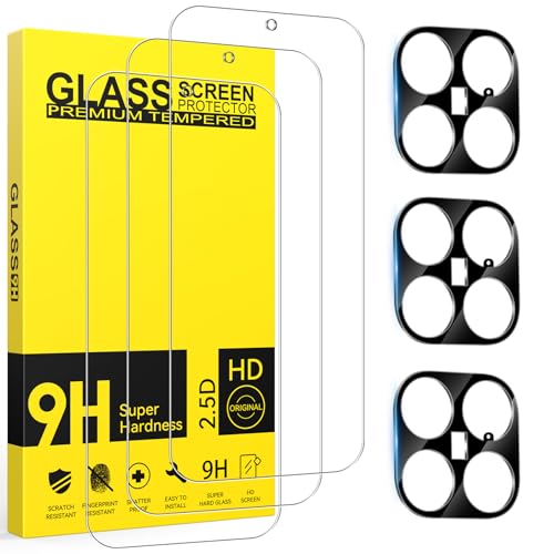 Niphabe 3 Stück Panzer Schutz Glas Kompatibel mit Xiaomi 15T/Xiaomi 15T Pro Schutzfolie mit 3 Stück Kameraschutz 9H Härte Hartglas Anti-Kratzen HD Displayschutz Ultra-klar