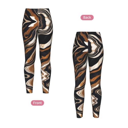 Leggings de compresión moldeadores con estampado de mármol abstracto 4