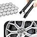 yorpyep 20 PCS Lug Nut Cover, 21 mm Hexagonal Nut Tire Screws Rust-Proof and Dust-Proof Protective Cover, Wheel Hub Decorative Plastic Shell with Removal Tool, for Most Cars Tire Accessories (Silver)