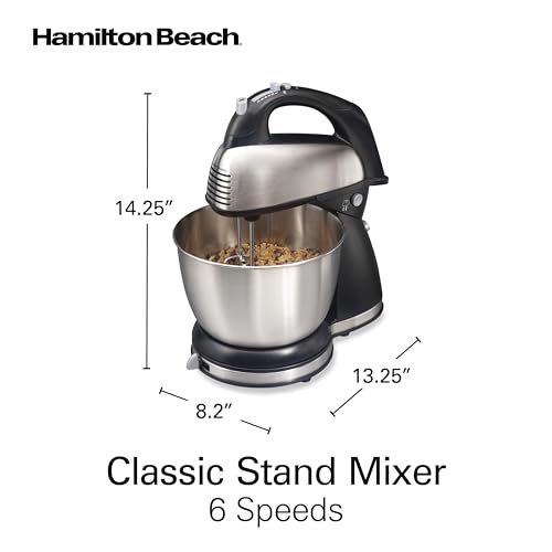 Hamilton Beach Classic Stand and Hand Mixer, 4 Quarts, 6 Speeds with QuickBurst, Bowl Rest, 290 Watts Peak Power, Black and Stainless by Hamilton Beach - Image 9