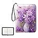 Purple Flower Waterproof Trading Card Binder,400-Pocket Trading Album Display Holder,Display Case with Card Sleeves Set for Soccer Card,Gaming Cards,and Other TCG 2011815