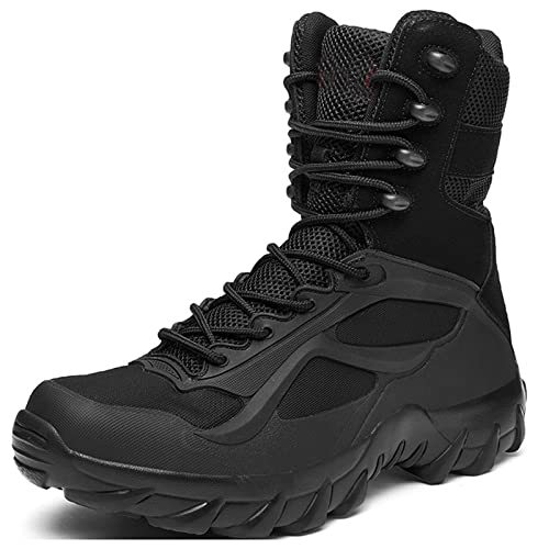 BnAnCuBuHu Men's Mountaineering Boots Cowhide Chelsea Chukka Gentleman Work Casual Classic Combat Shoes for Men Black