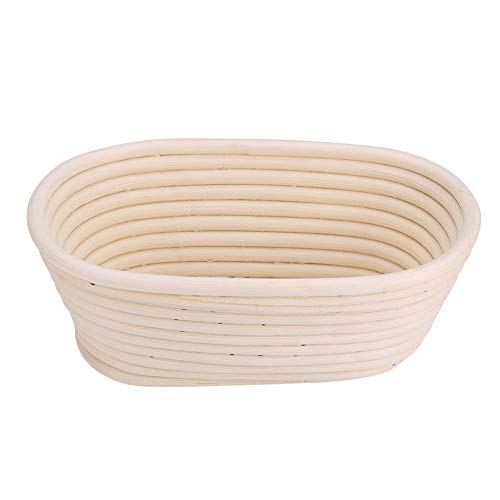 DQGZYF Cestino di Pane Fatto a Mano Cestino di lievitazione Naturale della Canna da Zucchero Non Sbiancato Contenitore per Alimenti per Pane con Rivestimento in Tessuto 1 Pezzo 21 * 8 * 15 cm