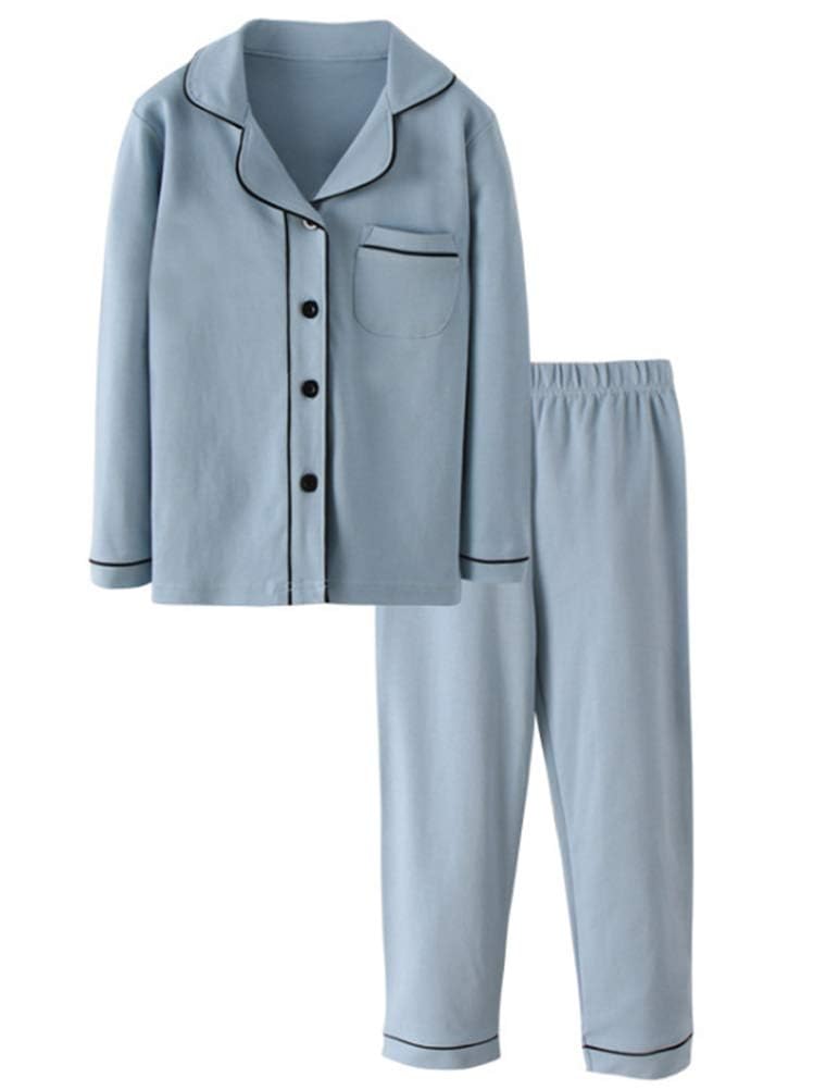 Mallimoda Girls' and Boys' Cotton Long Sleeve Pajamas, 2-Piece Pajama Set