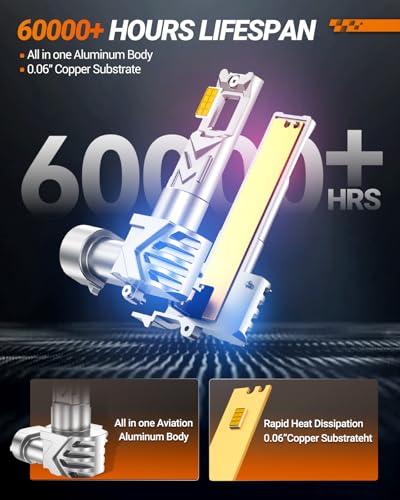 Image of SEALIGHT 9145 9140 H10 LED Fog Light Bulbs Yellow, 17000LM Super Bright H10 LED Fog Lights Amber Yellow, 800% Brighter High Penetration, Plug & Play, Pack of 2