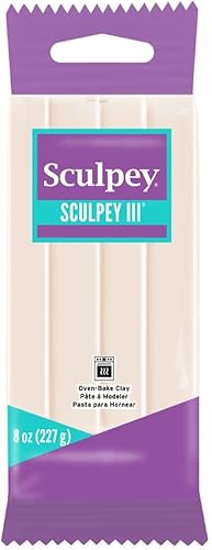 Sculpey III Polímero Horno Horno Arcilla, Translúcido, No Tóxica, 8 oz. bar, ideal para modelar, esculpir, vacaciones, bricolaje, medios mixtos y