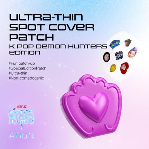 Image of Anua Ultra-Thin Spot Cover Patch, Invisible Hydrocolloid Acne Patch for Face, Cute Pimple Patches, Centella Care for Sensitive Skin, KPop Demon Hunters Case, Korean Skincare