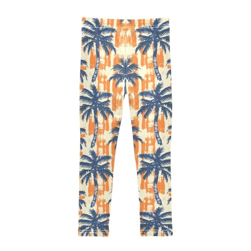 Tropical Summer Palm Tree Girls Leggings Soft Stretch Workout Yoga Dance Pants for Kids Casual Tights2