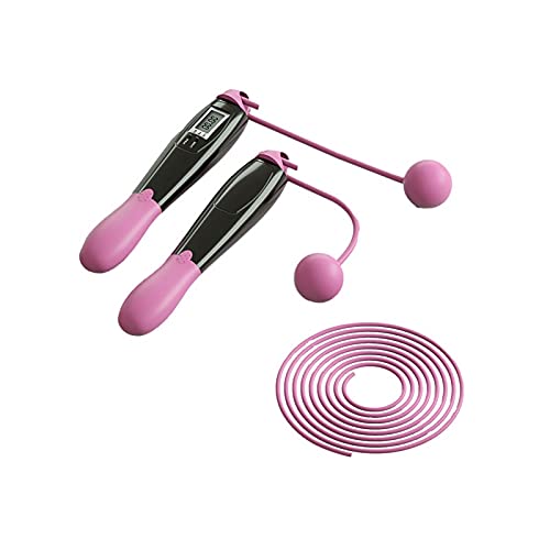 XIANGFATS Skakanka PVC Jump Ropes Inteligentny LED Elektroniczny Cyfrowy Skip Lina Calorie Konsumpcja Fitness Budynek ćwiczeń Skokowa Liny, Fitness na świeżym powietrzu (Color : Pink)