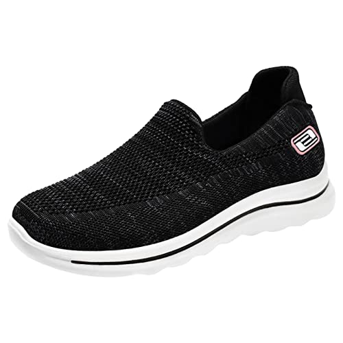 Genérico Zapatillas Deportivas Mujer Verano Mujer, Malla Antideslizante Fondo, Transpirable, Parte Superior, cómoda, Color sólido, fácil Usar Zapatillas Mujer 𝗖o𝗺𝐨das (Black, 40)