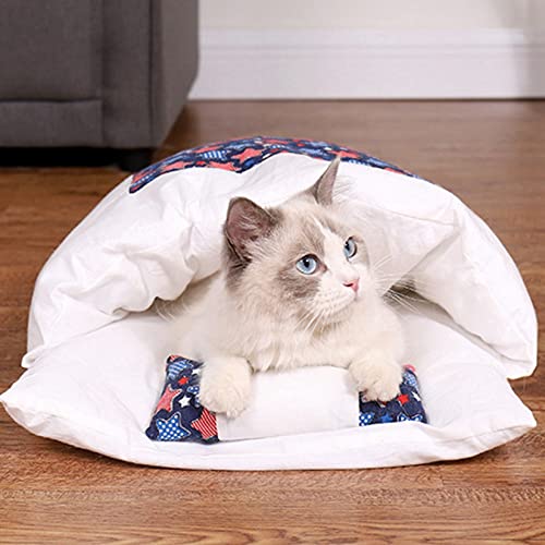 PetPhindU Hundehäuser Weiche Innen Im Innenraum Geschlossene Zelthütten Warm Höhlenhund Hunde Zwinger Katzenbetten Katze Schlafsack Geschlossene Abnehmbare Waschkatze Quilt Winter Warm Haustier