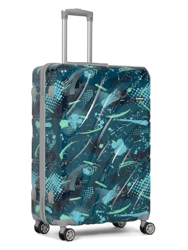 Image of Teakwood World Small 75 cm Check in Size Trolley Bag Polycarbonate 360 Degree 8 Wheels Luggage Bag with TSA Lock, Adjustable Handle Trolley Bags for Travel, Suitcase for Travel | Spark Green