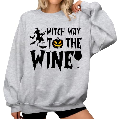 Witch Halloween Sweatshirt Funny Halloween Witch Shirt Graphic Sweatshirt Casual Crewneck Long Sleeve Tops3