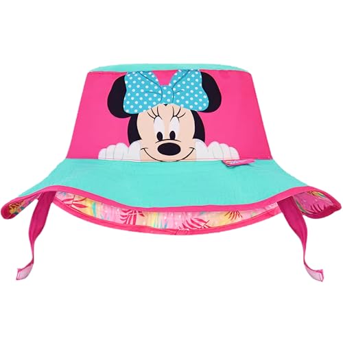 Disney Girls' Bucket, Minnie Mouse Toddler 3-4 and Kids Sun Hat for Ages 5-8