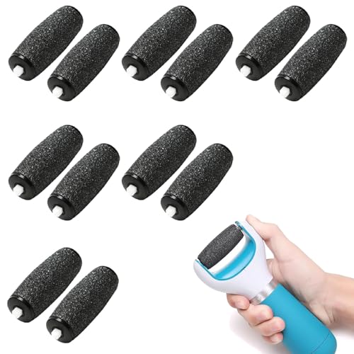 12 Stück Ersatzrollen für Scholl Hornhautentferner, Extra Grobe Nachfüllungen für Elektrische Fußfeile, Kompatibel mit Scholl Velvet Smooth, Pediküre Fußpflege Set zum Entfernen Harter Haut