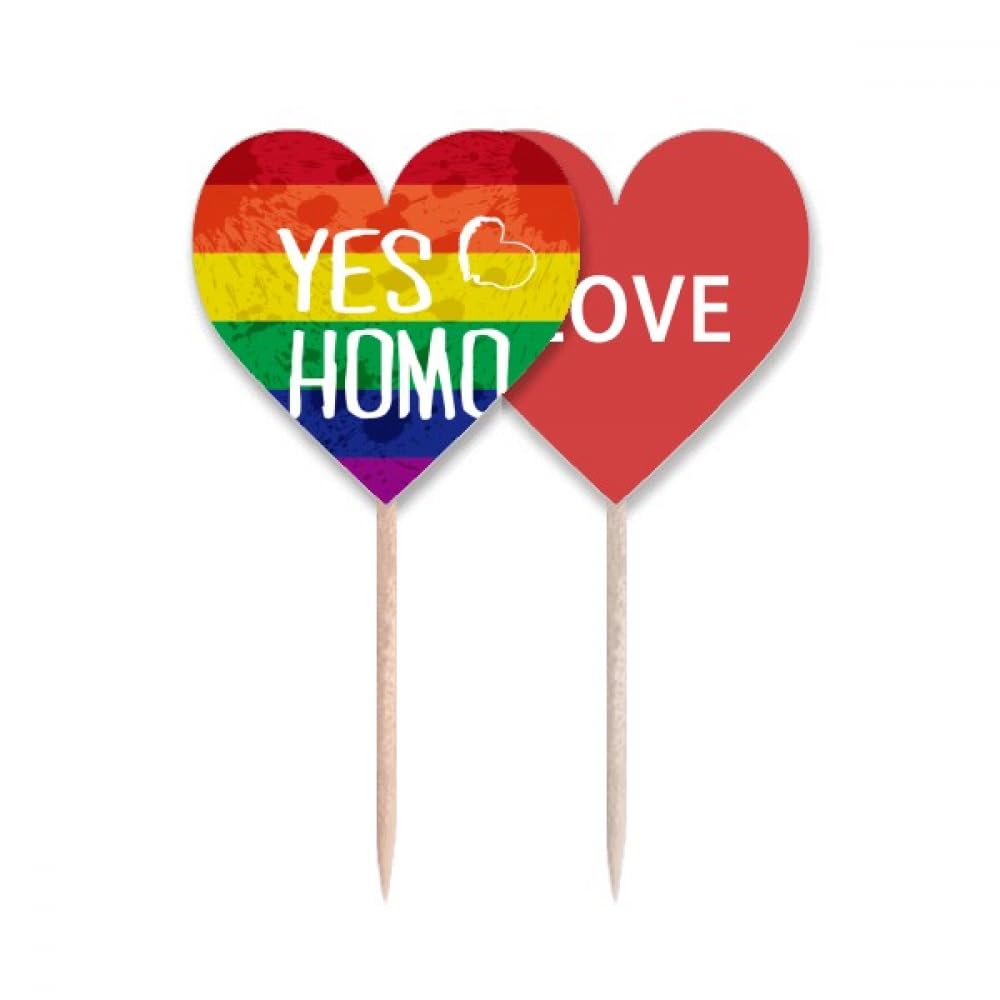 Drapeau Love Heart LGBT Cure-dents Idéal pour Décorer Vos Gâteaux de Mariage Gay