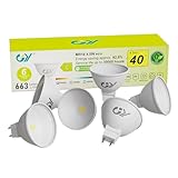 GY Ampoule LED GU5.3 MR16, 4.5W Équivalent 40W 663LM 3000K Blanc Chaud, Angle de Faisceau 120°, Ampoules LED 12V Classe C, Non Dimmable, Lot de 6