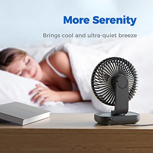 Miniatura 6 de Ocoopa Ventilador De Mesa Escritorio Usb 13cm, Mini Ventilador Silencioso Potente Con 4 Velocidades, Rotación De 90 , Ventilador Portátil Ideal Para Casa, Cocina, Dormitorio Y Oficina