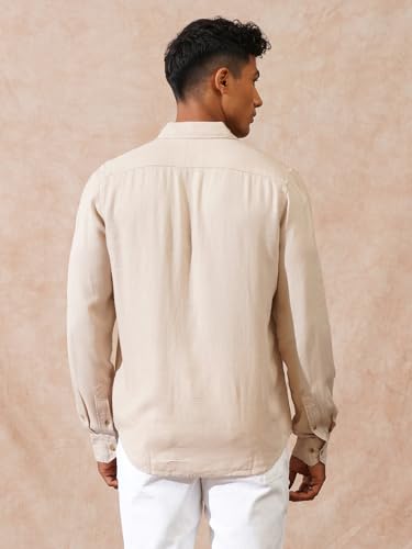 Image of WROGN Men's Linen Blend Shirt | Solid Styles | Slim Fit