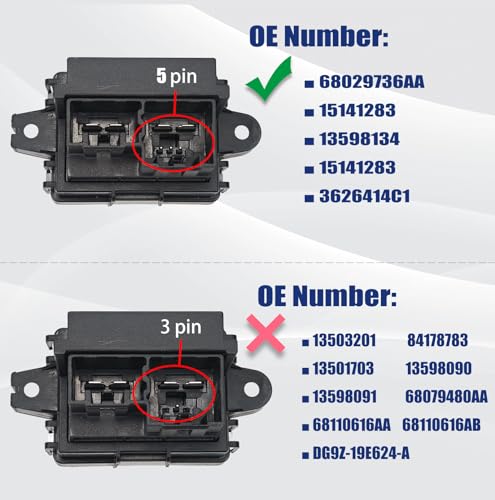 Image of AITKEN AC Blower Motor Resistor Compatible with 2007-2013 Chevy Silverado Suburban Tahoe Camaro Equinox /GMC Sierra Yukon /Buick /Cadillac /Chrysler /JEEP Grand Cherokee Dodge Durango,15141283,13598134
