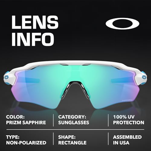 Oakley OO9208 RADAR EV PATH POLISHED WHITE Frame – PRIZM SAPPHIRE Lens, Non-Polarized Rectangle Shape Sunglasses with Official Eyewear Kit Bundle4