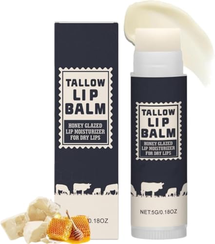 Bálsamo de sebo y miel, bálsamo labial orgánico Menon, para labios secos, profundamente nutritivo, cuidado labial natural rico en vitaminas, apto para mujeres y hombres.