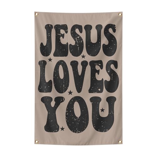 Jesus Loves You Funny Tapestry Wall Art 2x3 Ft Aesthetic