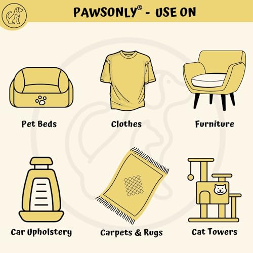 PawsOnly | Tierhaarentferner | Katzenhaarentferner | Hundehaare Entfernen | Fusselentferner für Sofa Auto Teppich Kratzbaum Kleidung | Tragbarer | Fusselbürste Tierhaare Pet Hair Remover (Orange)