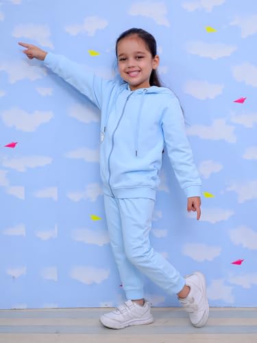 Image of The Mom Store Kids Sweatshirt With Joggers Set| Cotton With French Terry | Cute Prints | Warm | For Boys & Girls | Trendy Winter Sets For Kids | Hoodie And Sweatpant Set