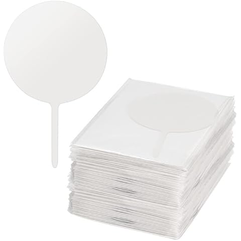 KEILEOHO 30PCS Blank Acrylic Cake Toppers, Round Clear Cake Picks, Acrylic Cake Topper Circle for Birthday, Wedding, Party Cover