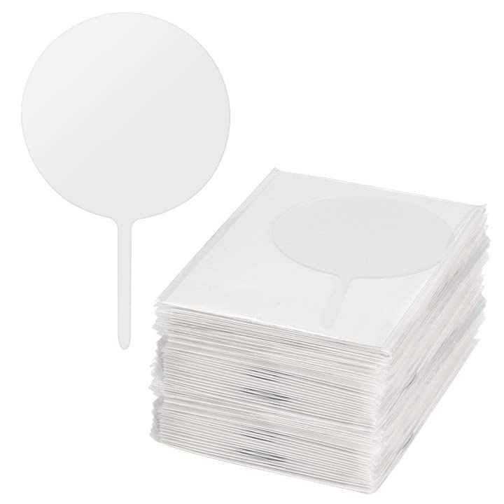 KEILEOHO 30PCS 10cm Acrylic Circle Cake Toppers, 6 Inch Height Round Clear Acrylic Disc Cake Topper Blank for Birthday, Wedding, Party