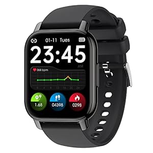 Smartwatch slim horloge, Bellen/beantwoorden, Fitness tracker met Hartslag Slaapmonitor 1.85” Full-Touch-smartwatch voor Dames Heren Stappenteller voor sportcalorieën