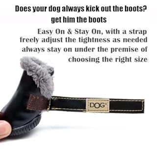 Small Dog Boots, Puppy Winter Shoes, Pet Waterproof Paw Protectors for Snow/Ice Pavement (Color: Black,Size: 4)