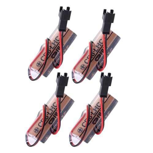 (4個入り)CR8.LHC 3V 2600mAh 互換 PLCリチウム電池、に適しています TOTO アクアオート自動水栓用リチウム電池 TH57211 CR8-LHC TH559EDV410R、小便器パーツバッテリーパック (黒プラグ付き)