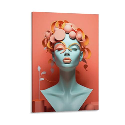 Poster femme motif floral 40x60cm toile décoration chambre à coucher bureau