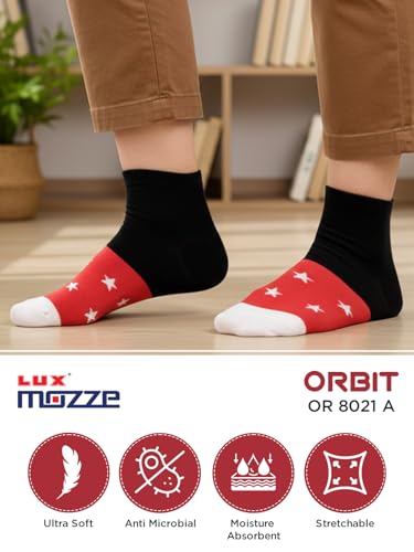 Image of Orbit Ankle Length Socks for Men |Made With Durable & Breathable Cotton | Ideal for Gym, Running, Office | 3 Pair -Multicolor