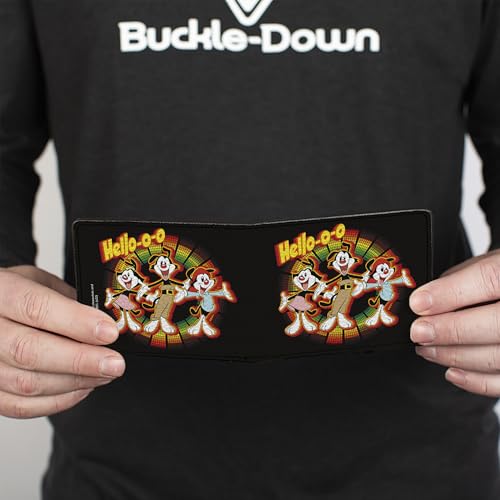 Animaniacs Wallet, Bifold, Animaniacs Hello Group Pose Black Red Yellow, Vegan Leather4