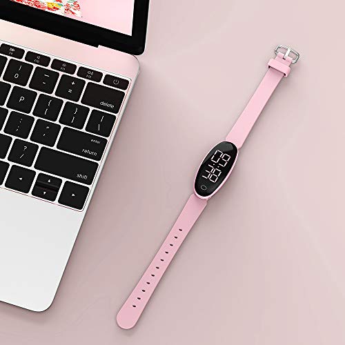 iGANK Pedometer Watch Simple Fitness Tracker Walking Pedometers Step Counter Calorie Counter for Women Kids,No App Required (Pink)