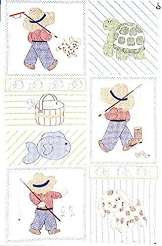 Jack Dempsey Stamped Little Boys Quilt Crib Top, 40 by 60-Inch, White
